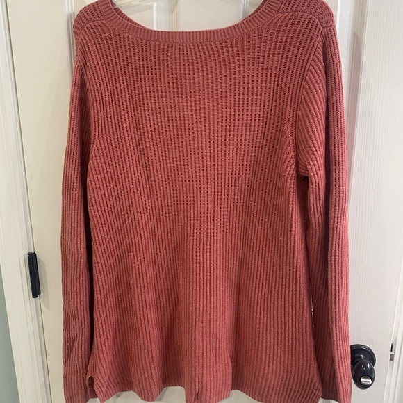 Rust Ribbed Knit Sweater - Picture 3 of 3